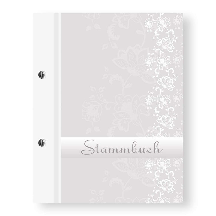 Stammbuchshop stb_lace_hellgrau_a5 Familienstammbuch, Grau, 23 x 18 x 1,7 cm