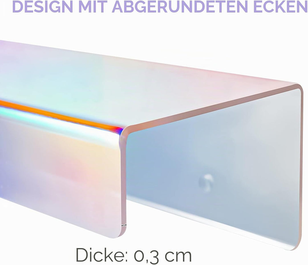 NiHome Attom Tech schillerndes Wandregal aus transparentem Acryl, 38,1 cm dick, unsichtbare Wandleis