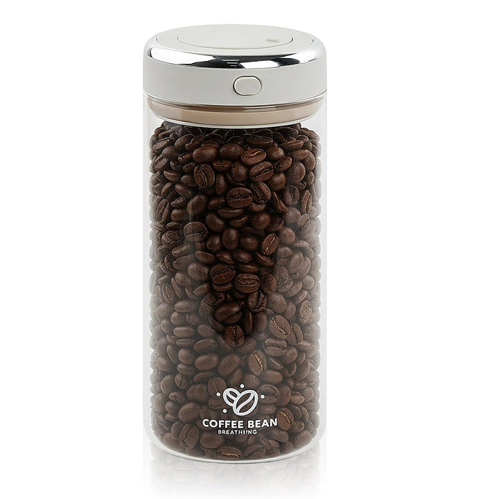 1.7L Kaffeedose Luftdicht Glas, Kaffeebohnen Behälter mit Einwegventil und Datumsanzeige Transparent
