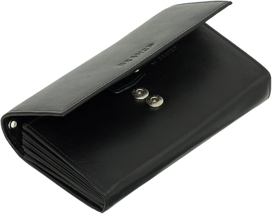 Preiswerte Kellnerbörse Taxibörse Kellnergeldbörse Servicegeldbörse schwarz Rindleder mit 2-Fach Dru