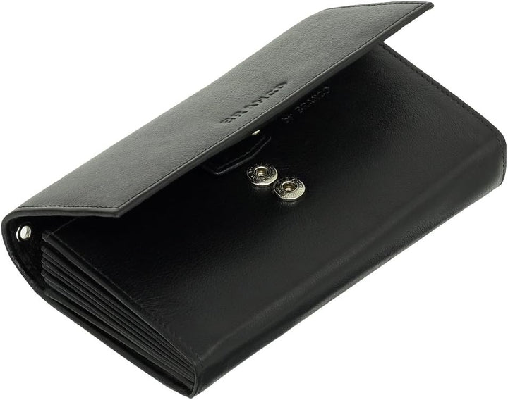 Preiswerte Kellnerbörse Taxibörse Kellnergeldbörse Servicegeldbörse schwarz Rindleder mit 2-Fach Dru