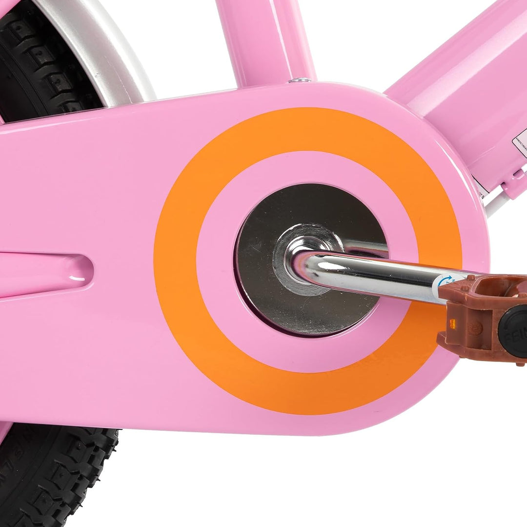 STITCH Retro 12/14/16/18 Zoll Kinderfahrrad für 2-8 jährige Mädchen, Kinderfahrrad mit Frontkorb & S
