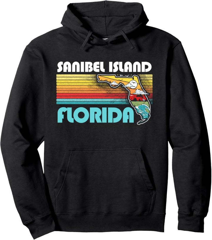 Sanibel Island Vintage Florida Nature & Outdoors Retro Pullover Hoodie
