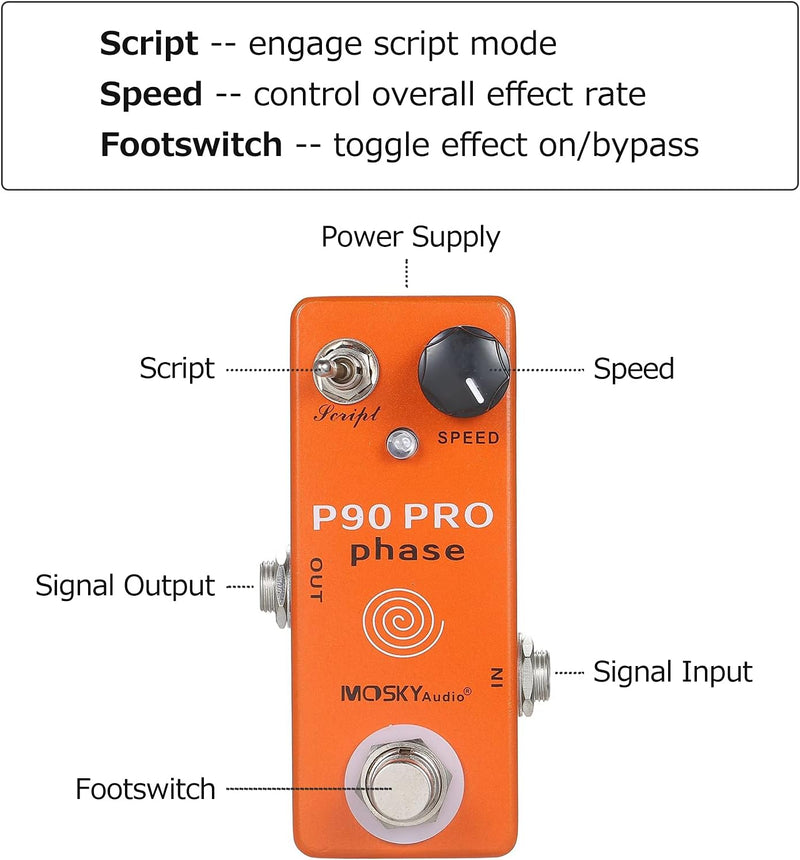 Btuty Guitar Hase Phaser Pedal Effektpedal für Gitarren