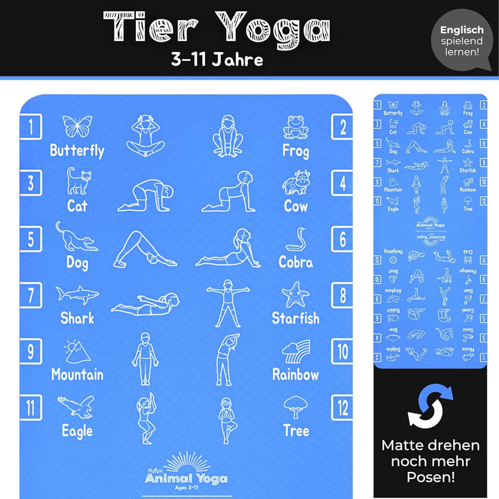 Plyopic Kinder Yogamatte – Leicht, Rutschfest, TPE Fitnessmatte – Ideal für Jungen &amp; Mädchen (3–12 J