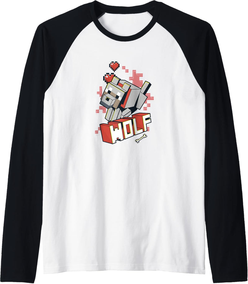 Minecraft Wolf Hero Love Raglan