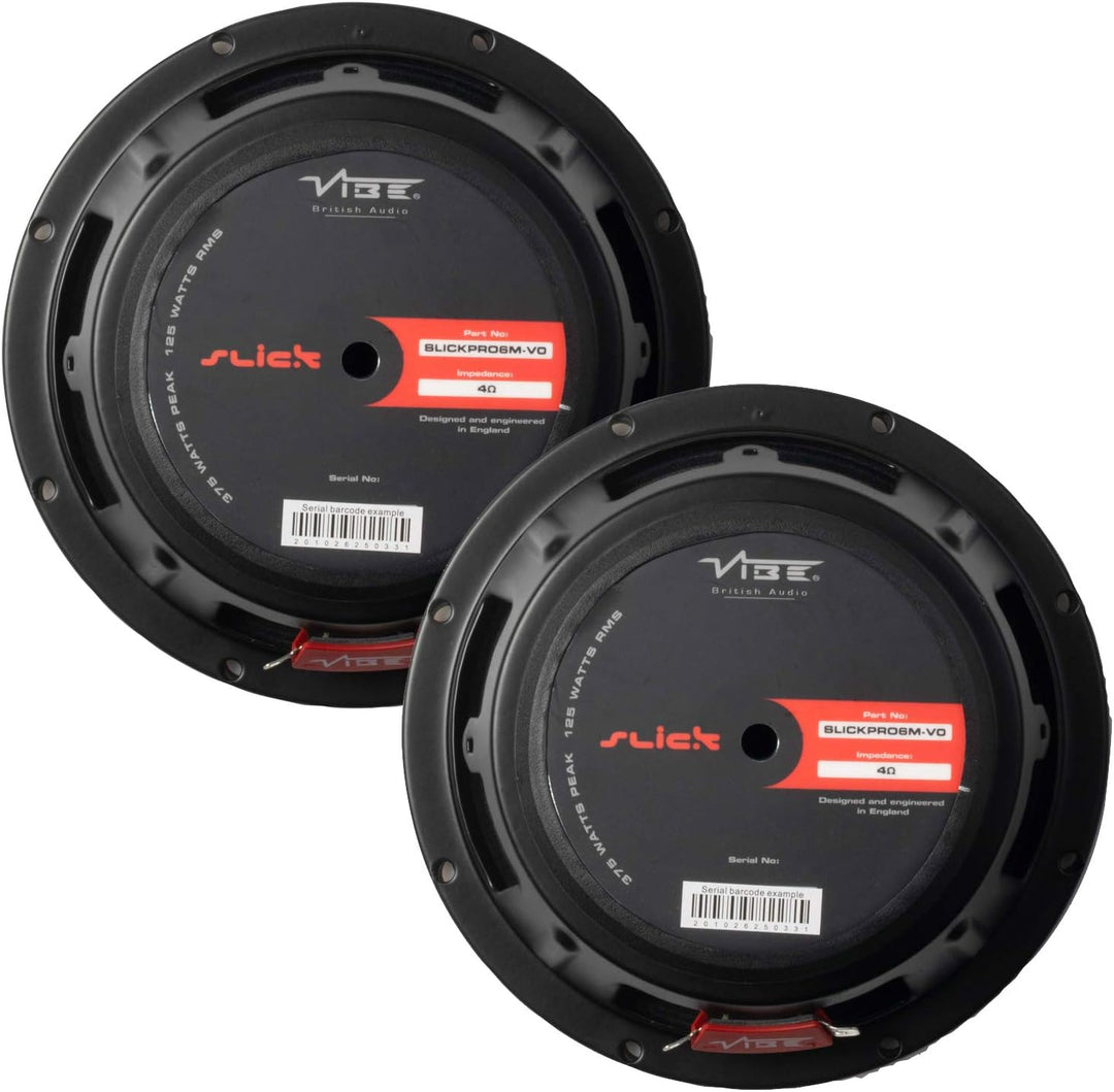 Vibe Audio Slick Pro Audio 6.6" Mitteltöner-Lautsprecher 125/275 W (RMS/MAX), 16,7 cm, 1 Paar, SLICK
