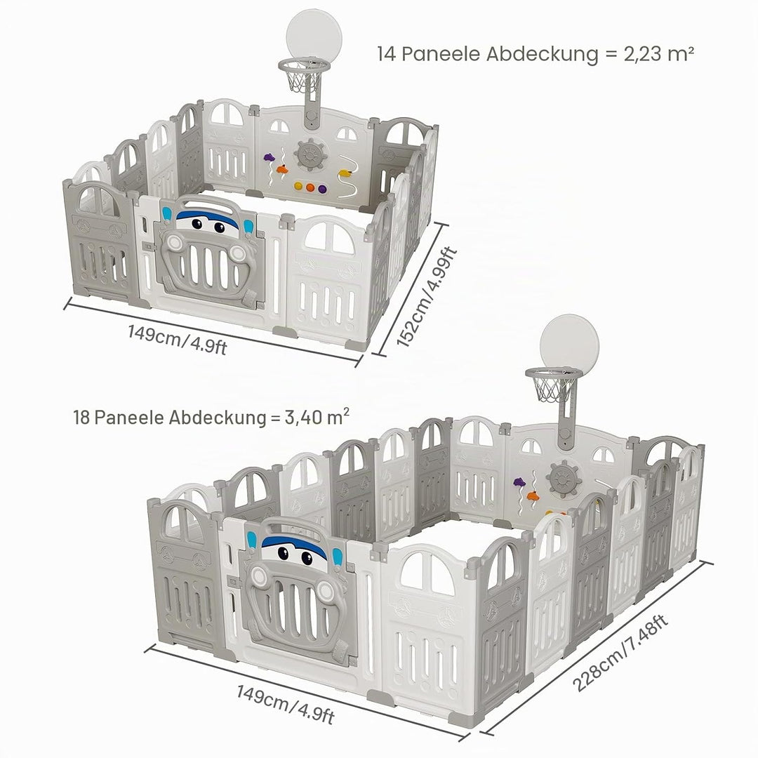 UBRAVOO Erweiterungsplatten für Baby-Laufstall aus Kunststoff für Babys und Kleinkinder – 4 Platten