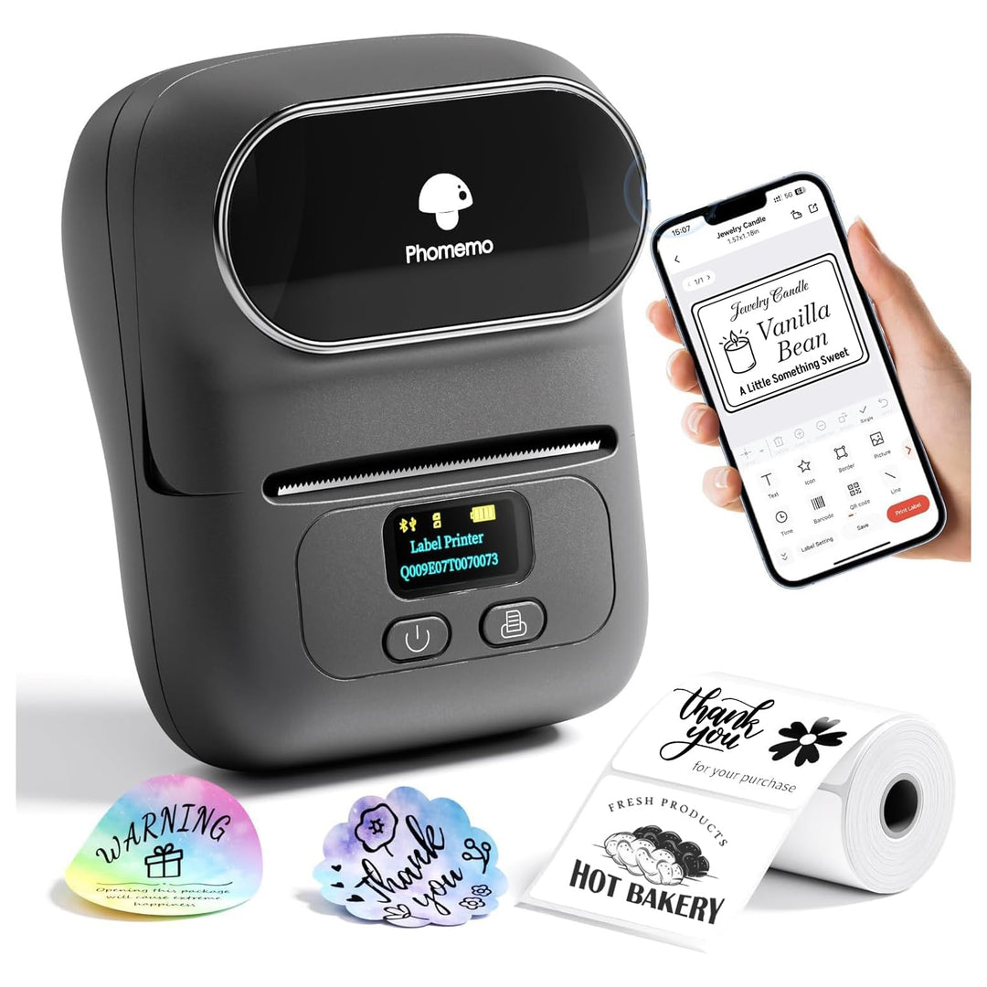 Phomemo M110 Etikettendrucker Bluetooth,Etikettendrucker Selbstklebend Thermo Beschriftungsgerät für
