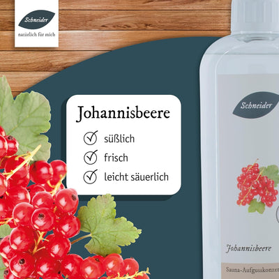 Saunabedarf Schneider - Aufgusskonzentrat Johannisbeere - süsslich-frischer Saunaaufguss - 250ml Inh