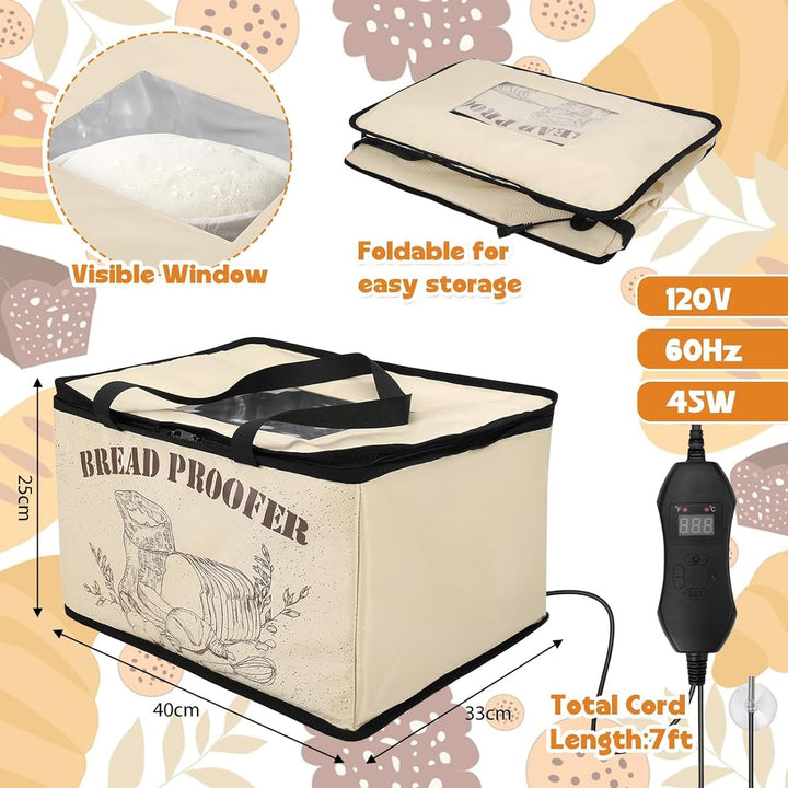 Brot Gärbox Sauerteig, 30L Faltbare Teiggärbox Einstellbare Temperatur und Timer, Heizung Bread Gärs