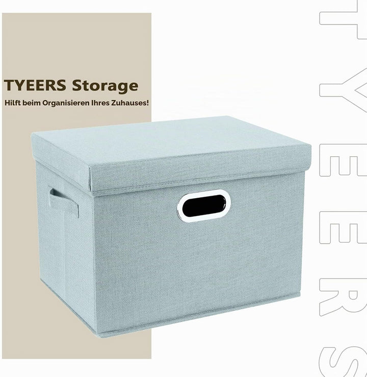 TYEERS Aufbewahrungsbox mit Deckel Gross, Stoff, Faltbare, Waschbare, Kisten Aufbewahrung mit Deckel
