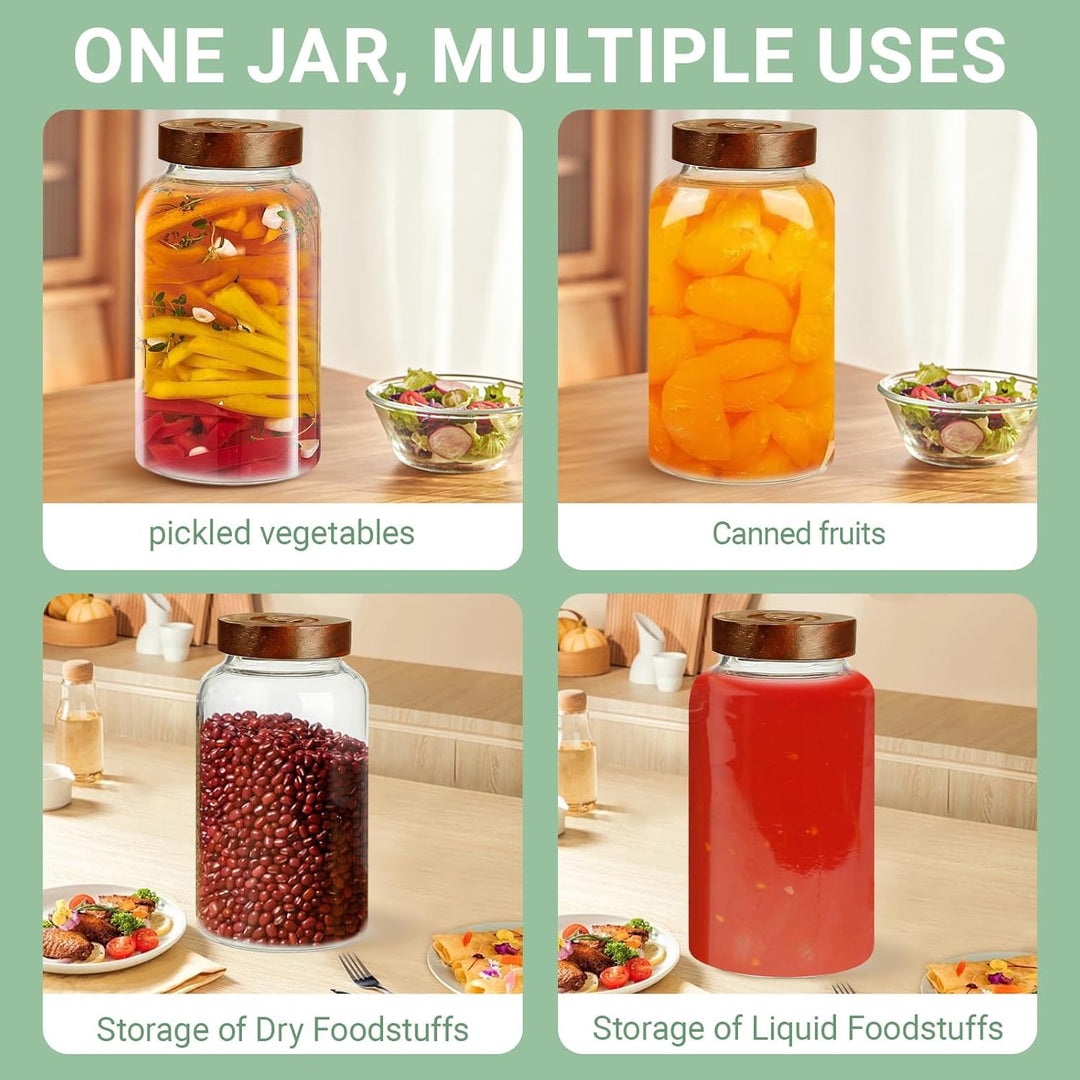 GäRbehäLter 2.8L, FermentiergläSer Kimchi BehäLter Fermentationsglas, Fermentierglas Mit Gewicht 1 A