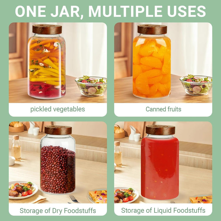 GäRbehäLter 2.8L, FermentiergläSer Kimchi BehäLter Fermentationsglas, Fermentierglas Mit Gewicht 1 A
