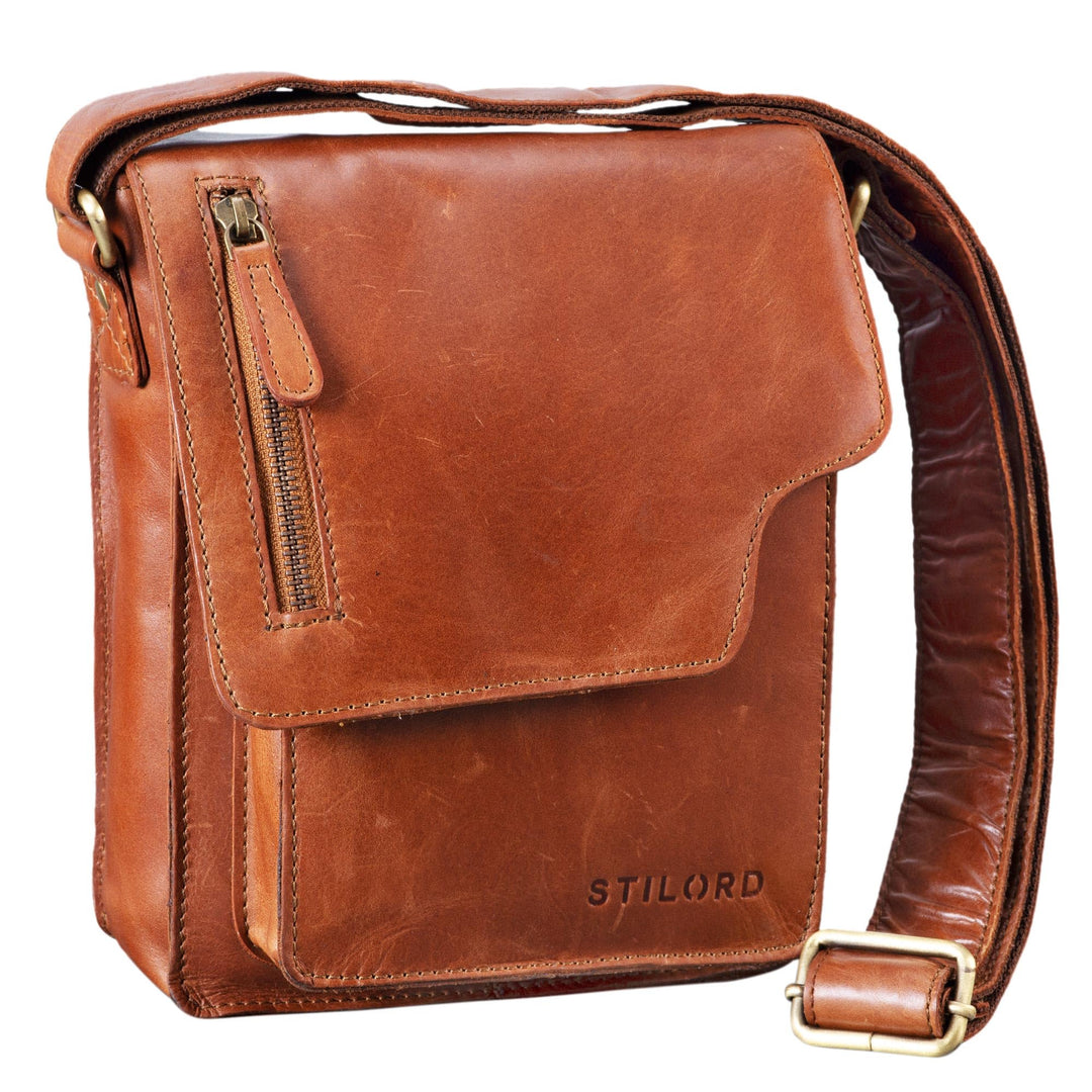 STILORD 'Pete' Umhängetasche Leder klein Männer Schultertasche Vintage Messenger Bag Herren 8,4 Zoll