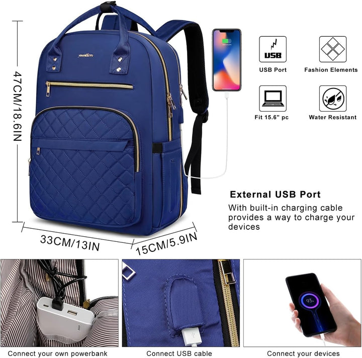 YAMTION Laptop Rucksack Damen,17.3 Zoll Schulrucksack Frauen Schultasche Mädchen Teenager Tagesrucks