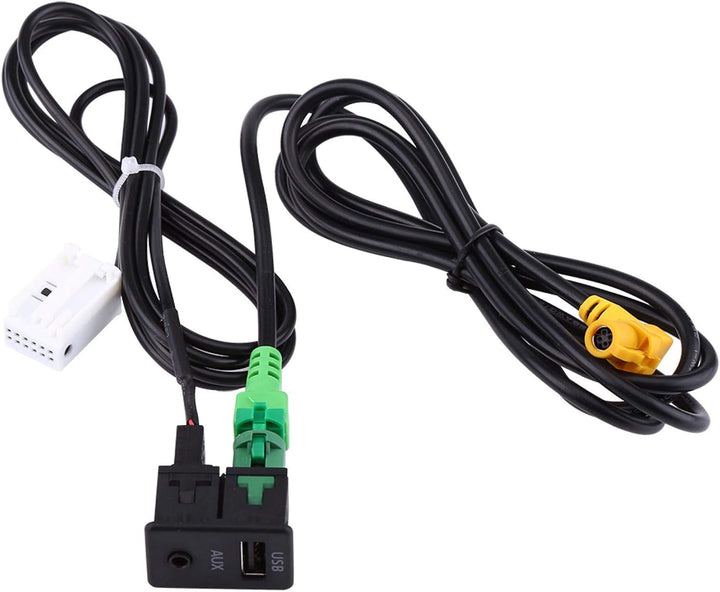 Qiilu Auto USB AUX Schalter Steckdose Kabelbaum Kabel Adapter für BMW 3er 5er E87 E90 E91 E92 X5 X6