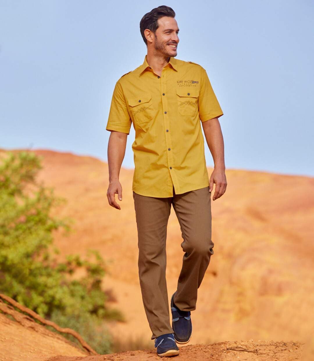 ATLAS FOR MEN - Herrenhemd - Kurze Ärmel - Verfügbar in grossen Grössen von M bis 5XL M Gelb, M Gelb