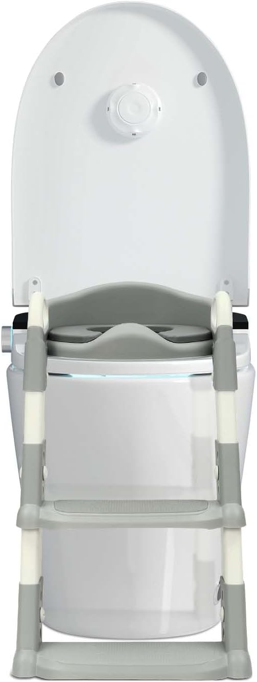 Toilettensitz Baby mit Treppe Kinder Toilettentrainer, Toilettensitz Kinder, mit PU Gepolstert & vie