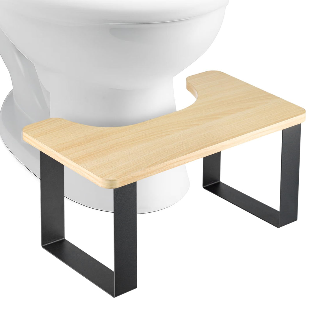 Youyijia Metall mit Holz Toilettenhocker 7 Zoll/17.8CM Metall-Toilettenhocker Rutschfester Toiletten