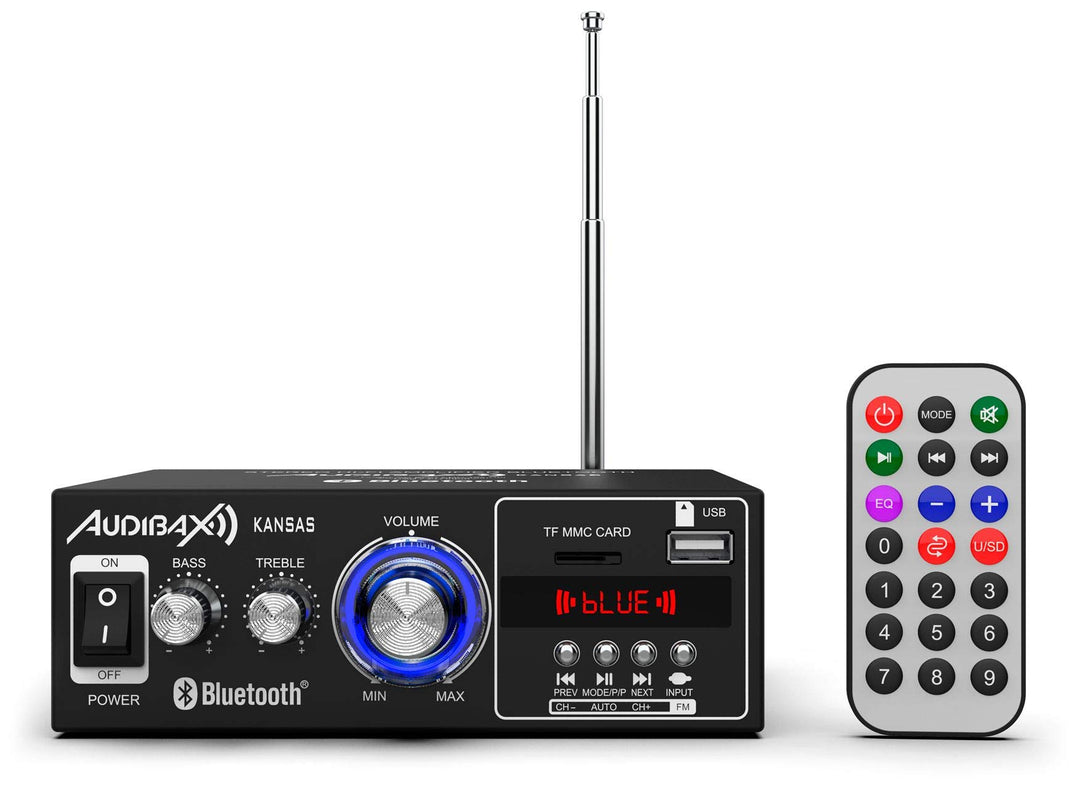 Audibax Kansas Amplificador HiFi Con Bluetooth / MP3 / FM. Entrada SD y USB. 2 x 40W
