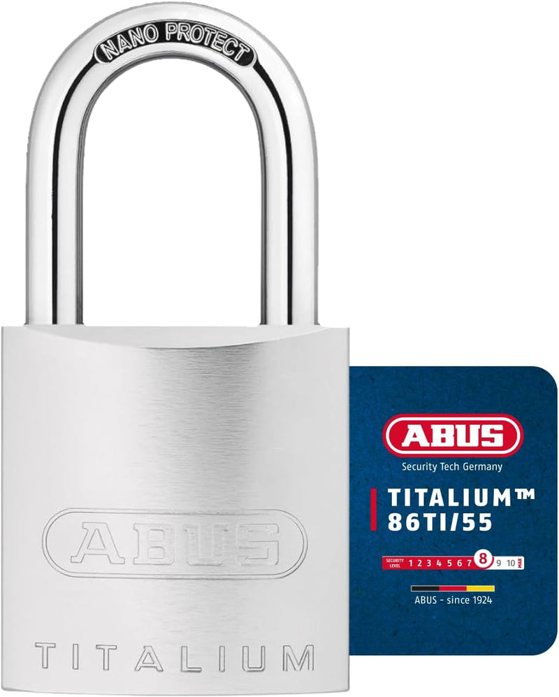 ABUS Titalium-Vorhangschloss 86TI/55 ohne Zylinder 58500, 86TI/55