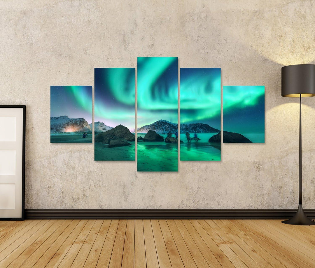 islandburner Bild Bilder auf Leinwand Green Aurora Borealis und Fotografen. Aurora.Nordlichter in Lo