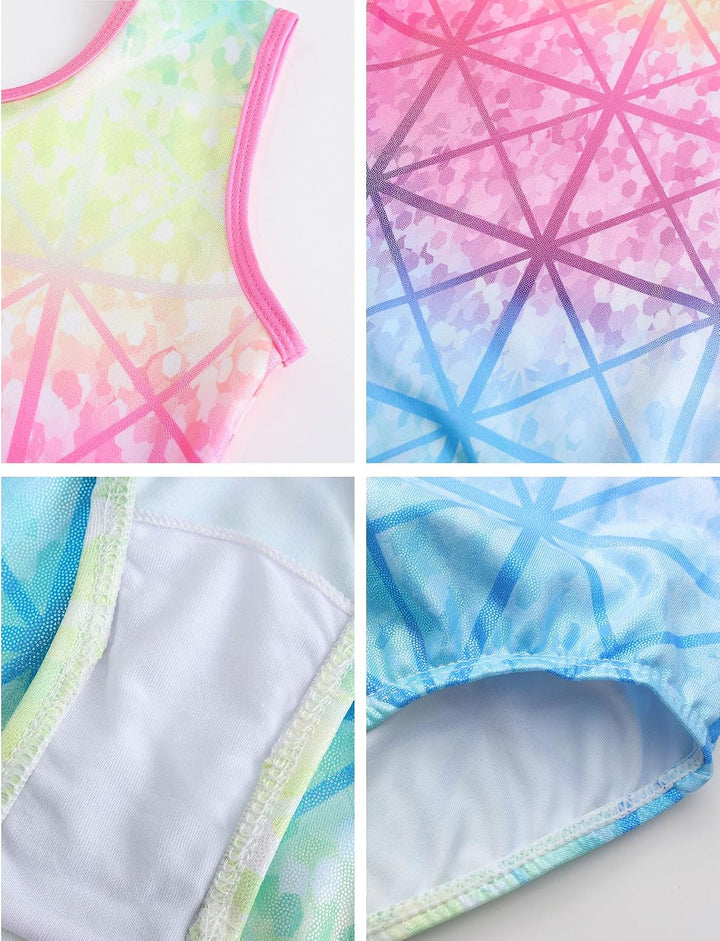 SEAUR Mädchen Turnanzug Turnshorts Set Ärmellos/Langarm Gymnastikanzug mit Hose Kinder Trikot Turnen