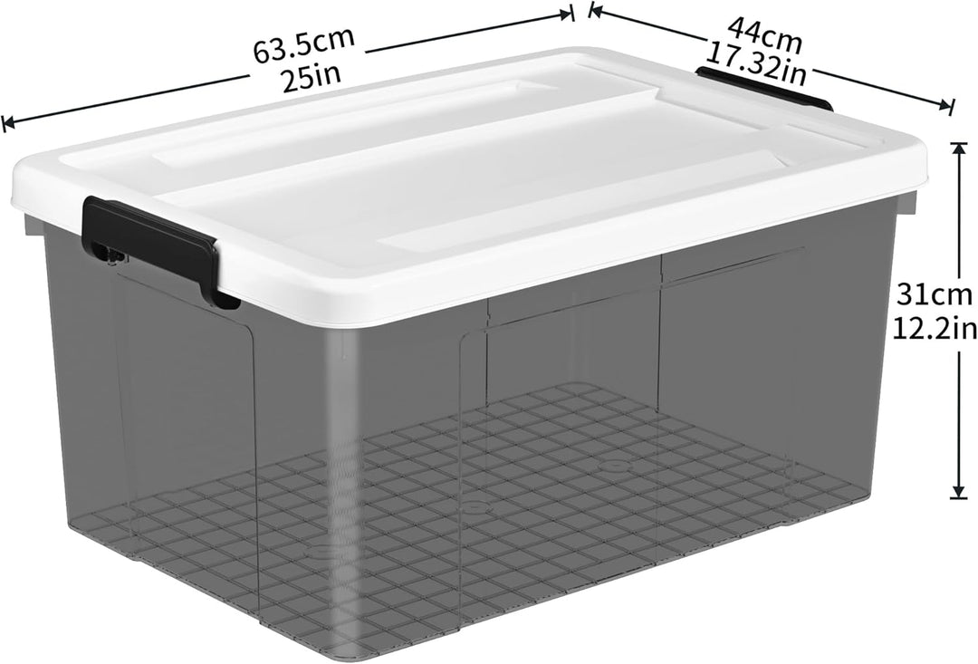 Cetomo 65L*3 Plastic Storage box, Tote box,Organizing Container with Durable Lid and Secure Latching