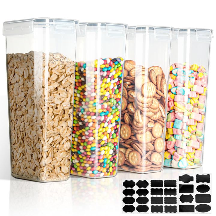 VINATO Vorratsdosen mit Deckel Luftdicht 2.8L 4er Set BPA-frei für Müsli Cornflakes Mehl Aufbewahrun