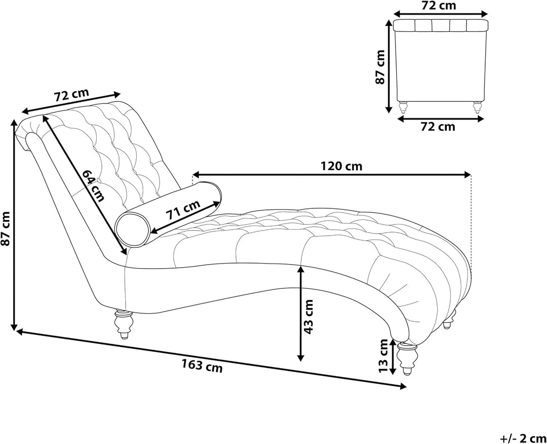 Moderne Chaiselongue in Grau Stoffbezug Muret