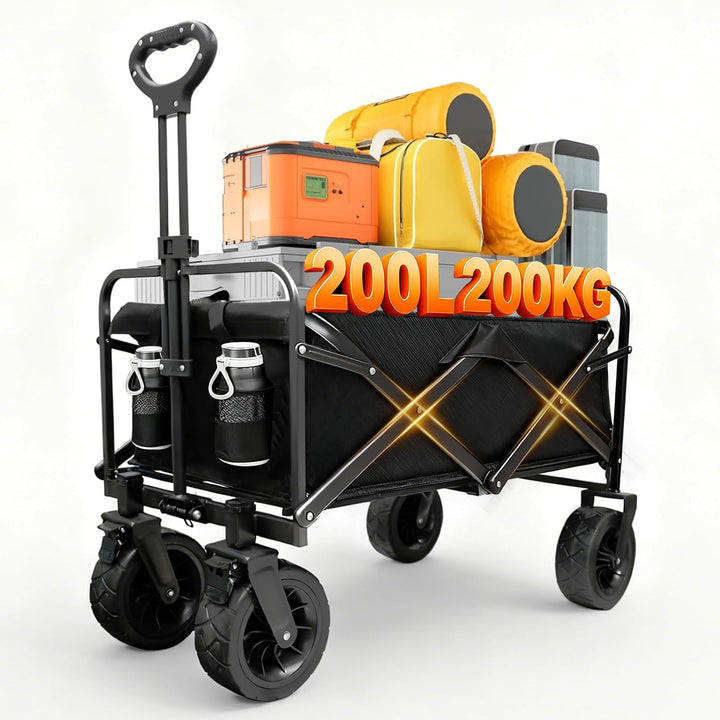 Sanycasa Bollerwagen faltbar 200L 200KG Tragkraft Gelände Strand geeingenet Bollerwagen mit Bremsen