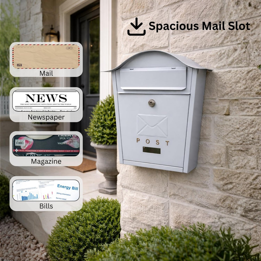 Assorted Collections Wandbriefkasten, ideal zum Sichern von Briefen und Paketen – wasserdicht und la