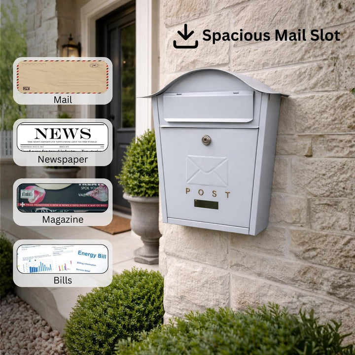 Assorted Collections Wandbriefkasten, ideal zum Sichern von Briefen und Paketen – wasserdicht und la