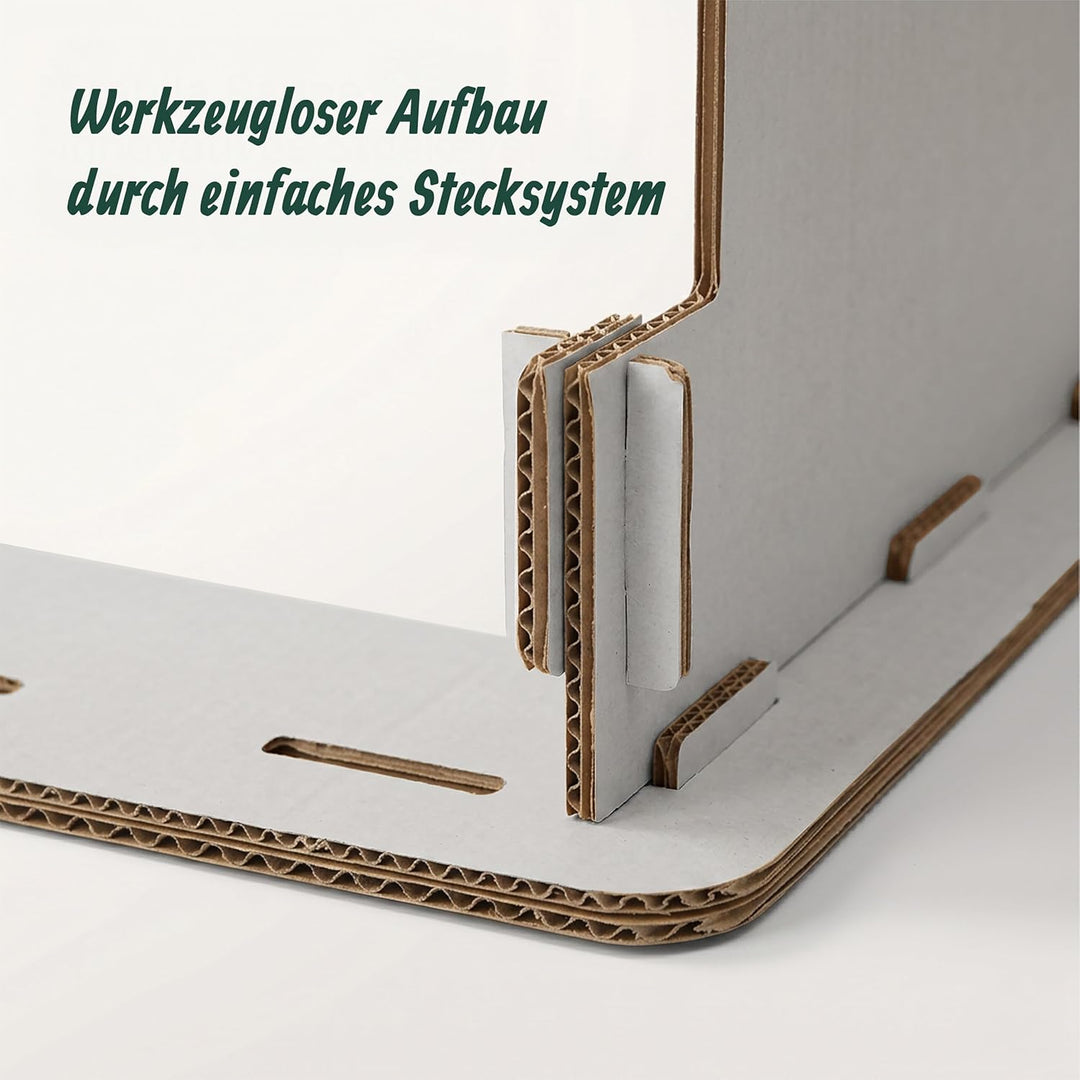 Relaxdays Katzenburg, 3 Etagen, Katzenschloss, Papphaus zum Bemalen, Stecksystem, HBT: 107,5x62x62 c