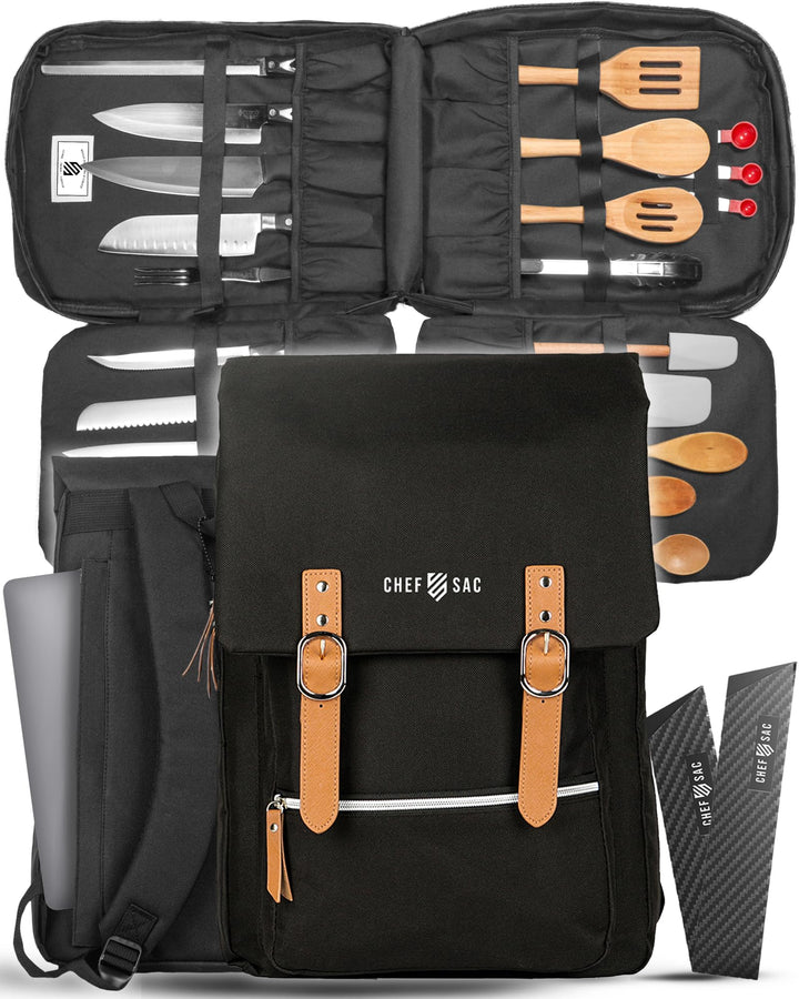 Messertasche, Vintage-Rucksack, 30 + Taschen für Messer und Küchenutensilien, Messer-Tragetasche mit