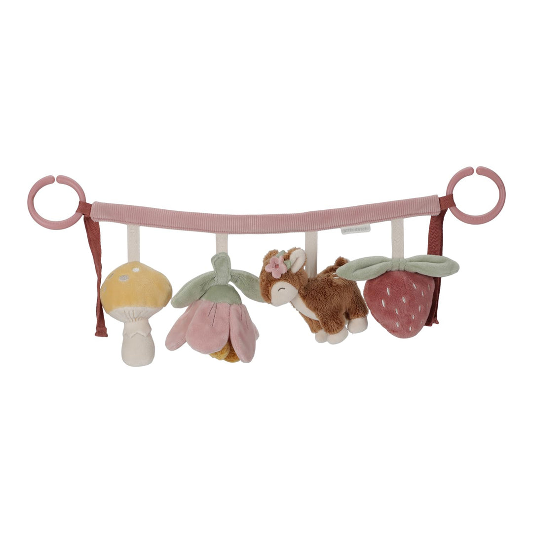 Little Dutch 9011 Stoff Kinderwagenkette Spielzeug für Babyschale - Fairy Garden rosa