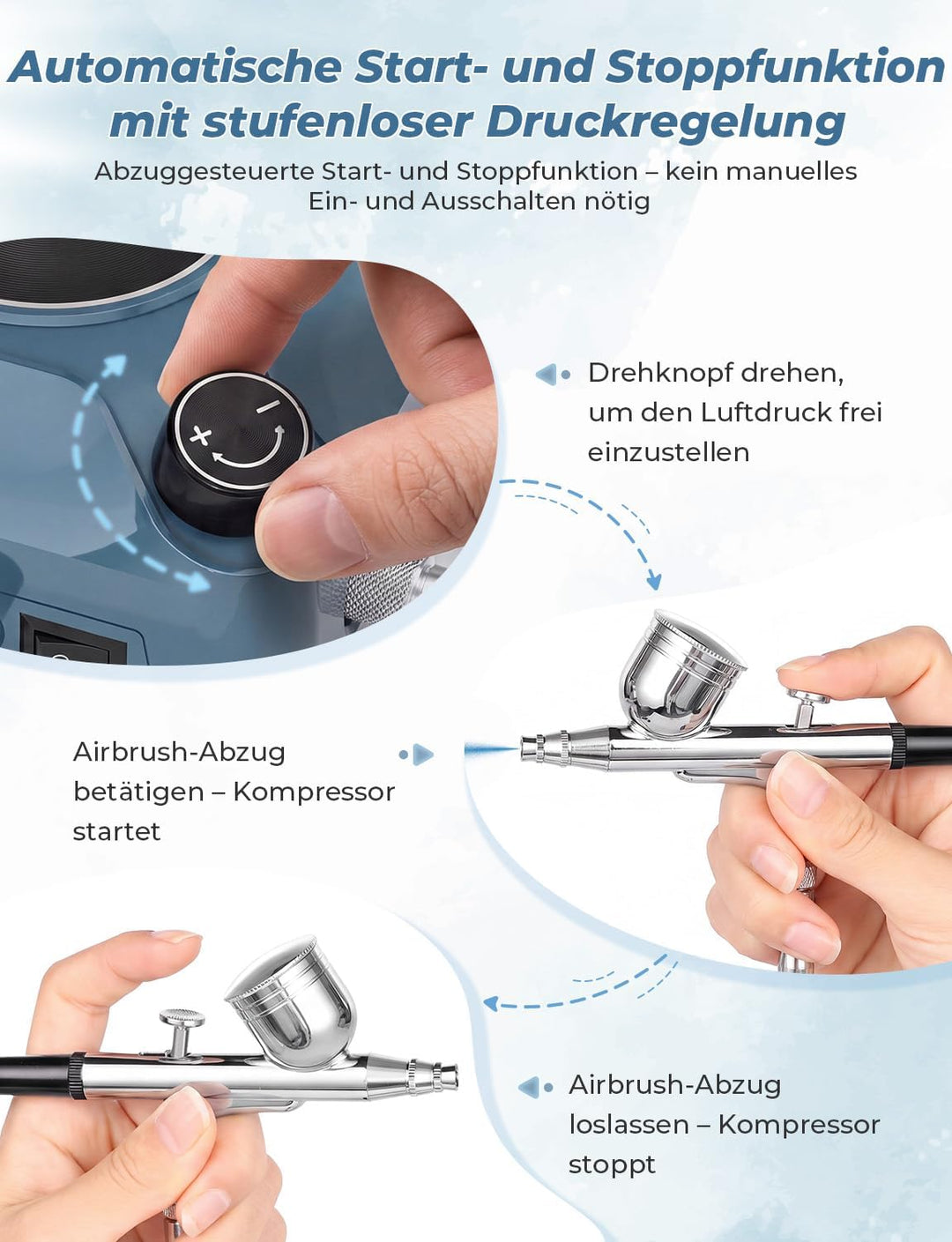 Oasser Airbrush Set 36 PSI mit Kompressor