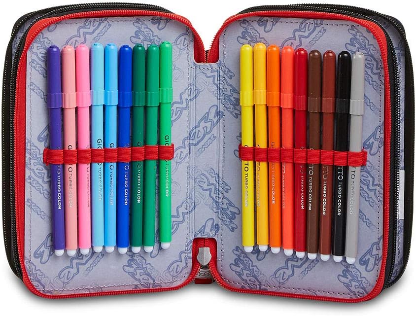 Seven Federmäppchen, Mäppchen, mehrfarbig, Federtasche für Schreibwaren, Etui mit Stiften, Kugelschr