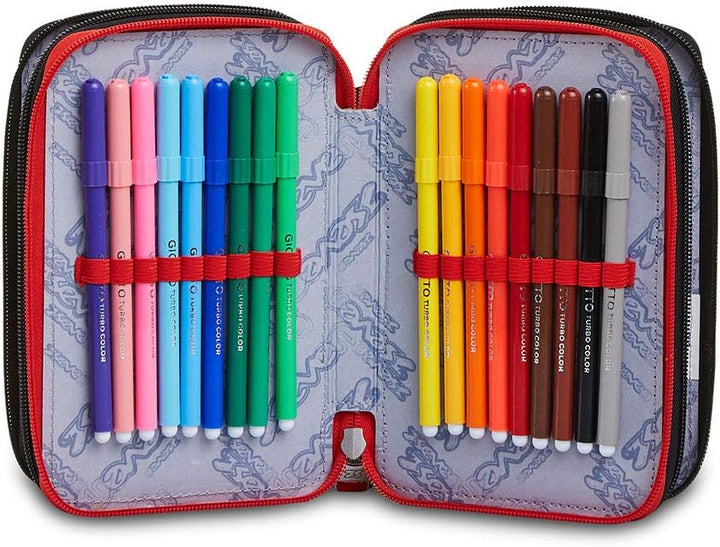 Seven Federmäppchen, Mäppchen, mehrfarbig, Federtasche für Schreibwaren, Etui mit Stiften, Kugelschr