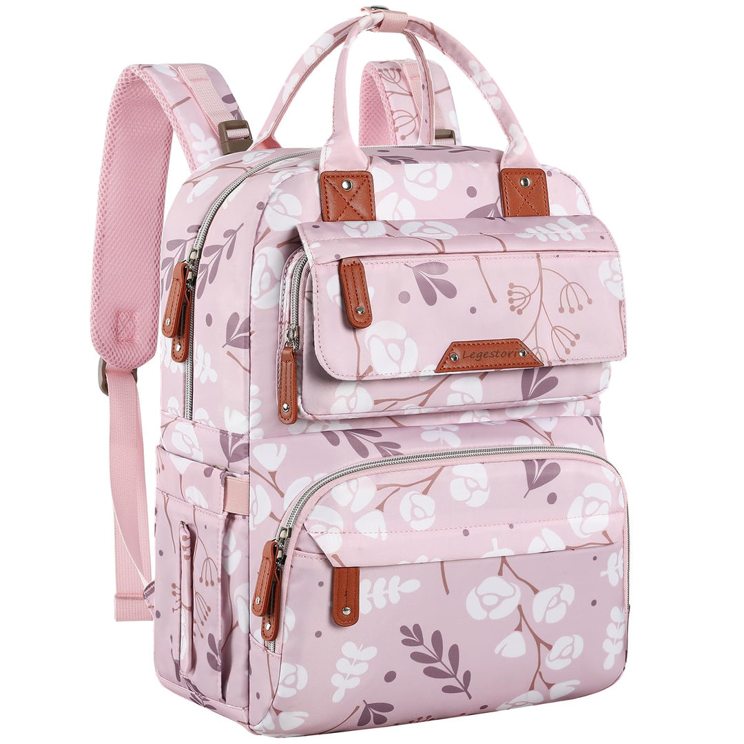 Legestori Diaper Bag Backpack, Baby Girl Diaper Bag with Insulated Pockets and Stroller Straps L-pin