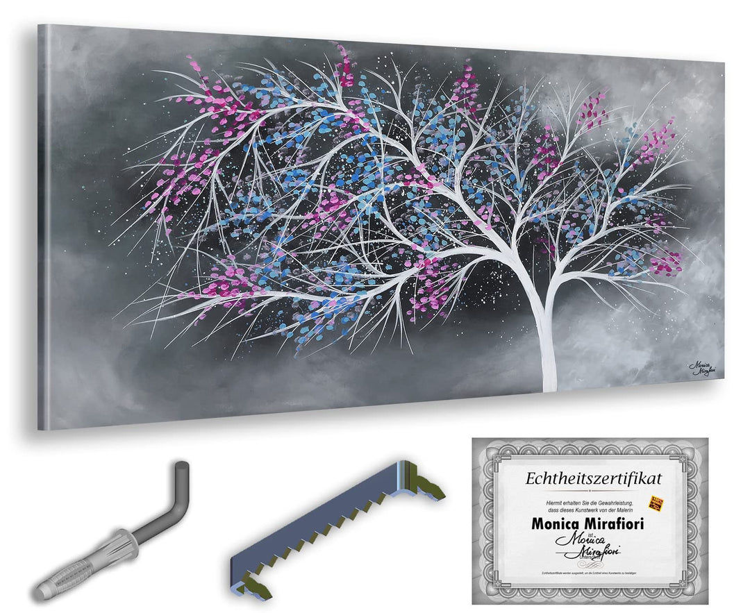 Monica Mirafiori I 100% HANDGEMALT I Gemälde Tree Of Life 100x50cm | Gemälde Handgemalt | Acrylgemäl