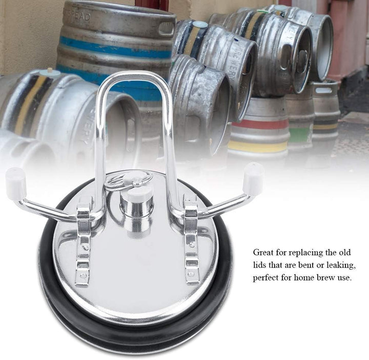 Keg Lid, Stainless Steel Beer Lid Continuous Carbonation Keg Lid Corny Keg Lid with Liquid Post Kohl