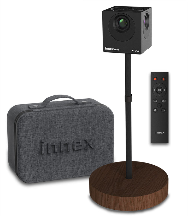 Innex Cube 4K 360-Grad-Videokonferenzkamera mit Mehreren KI-Modi, Zwei omnidirektionalen Mikrofonen,