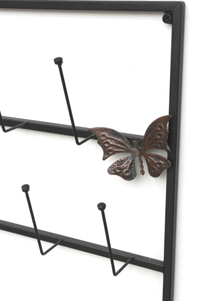DanDiBo Tassenhalter Wand Schwarz Metall 60 cm 93850 Tassenhaken Küche Vintage Antik Becherhalter Ta
