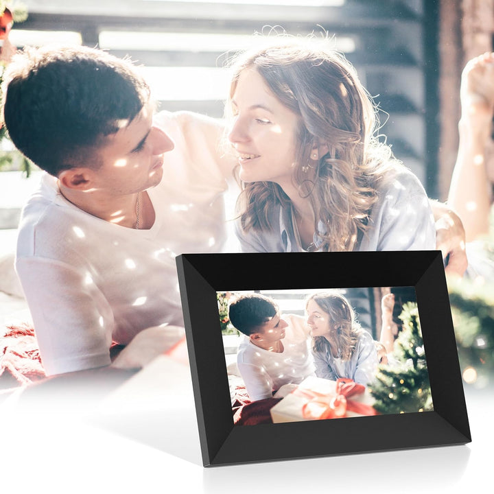 Digitaler Bilderrahmen WLAN 7 Zoll Touchscreen Elektronischer Bilderrahmen mit 16GB Speicher, Auto-R