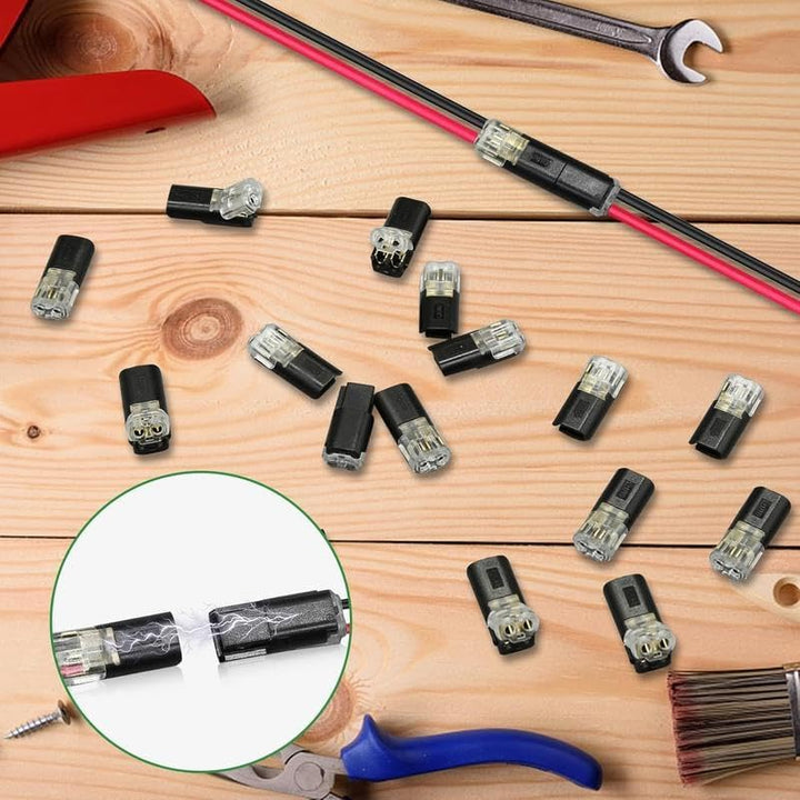 BMT xms Kabelverbinder 2-Polig, 18-22AWG Draht-Schnellspleiss-Steckverbinder, 2-Polig Kabel Steckver