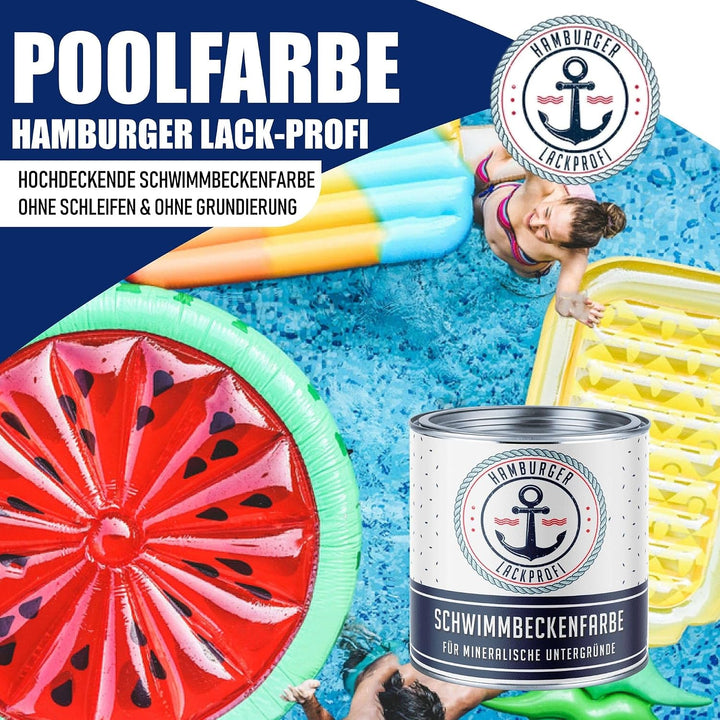 2-K Schwimmbeckenfarbe GLÄNZEND Braungrün RAL 6008 Grün für GFK Kunststoff Polyester SET 2k Poolfarb