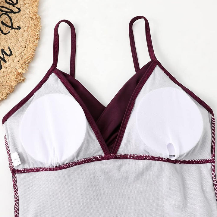 SUGSHYN Badeanzug Damen Sexy V Ausschnitt Schwimmanzug Bauchweg Bademode Push Up Swimming Suits Wome