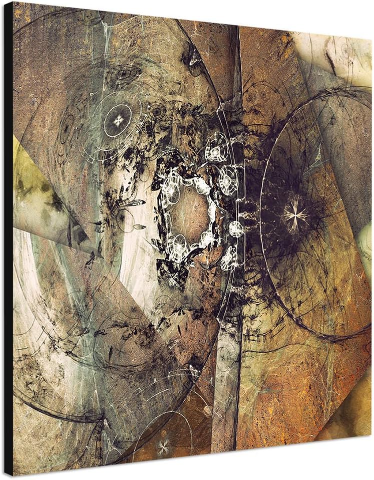 Paul Sinus Art Harmonischer Kunstdruck Abstrakt440_60x60cm Leinwandbild XXL historischer Stil braun